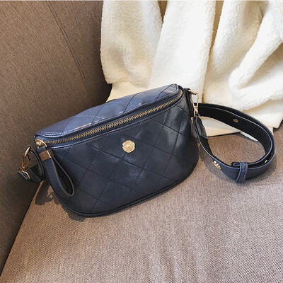 

Spring&summer ns super fire bag female 2019 new Korean fashion rhombic embroidered line chest bag wild wide shoulder strap chest bag
