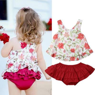 

Newborn Baby Girl Sleeveless Tops ShirtsTuTu Shorts Clothes Outfit Summer