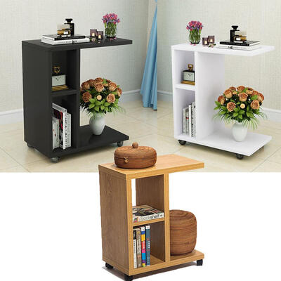 

Mobile Coffee Tray Side Sofa Table Stand End TV Lap Snack Wood Color
