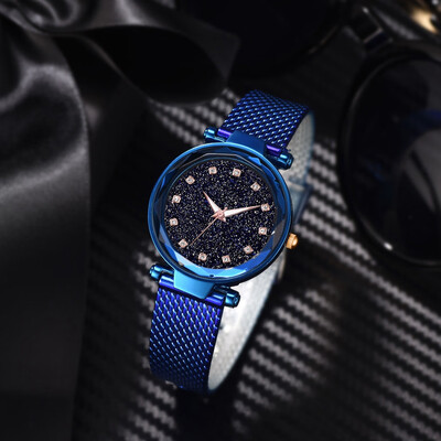 

RM Fashion Simple Cool Without Digital Star Sky Dial Ladie Mesh With Quartz Watch