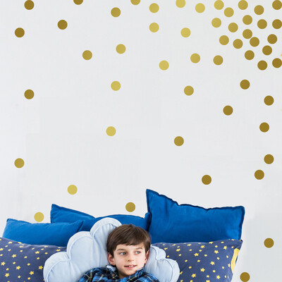 

〖Follure〗Gold Wall Decal Dots 200 Decals Easy To Peel Easy to Stick Safe On Painted