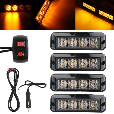 

44 LED Amber Recovery Strobe Flashing Grille Light Bar Truck Beacon Lamp Automobile Tail Lamp 44LED Warning Light