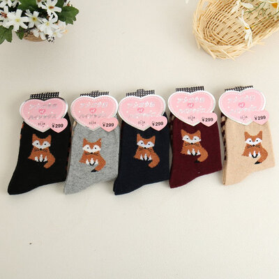 

5 Pairs Wool Stocking Christmas Deer Casual Warm Winter Knit Wool Socks Casual Sports Socks Winter
