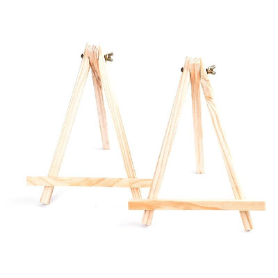 

2 PCS Mini Artist Wooden Easel Wood Wedding Table Card Stand Display Holder For Party Decoration 24cm 1PJ00585-2 Triange Easel