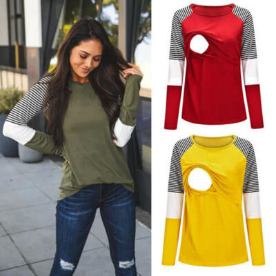 

Pregnant Women Breastfeeding Nursing Autumn Maternity Pullover Hoodie Top Blouse