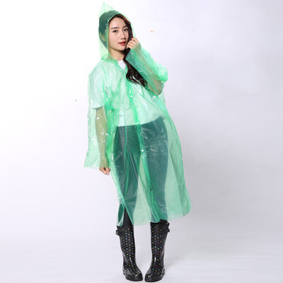 

Unisex Men Women Solid Hooded Raincoat Transparent Outdoor Waterproof Rainwear