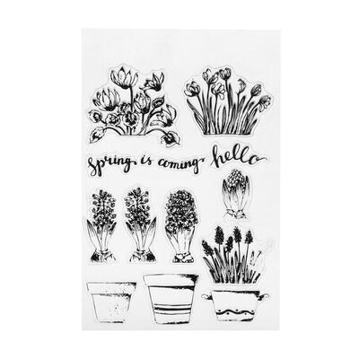 

Potted Plant Transparent Clear Silicone Seal DIY Stamp Sheet Photo Decor