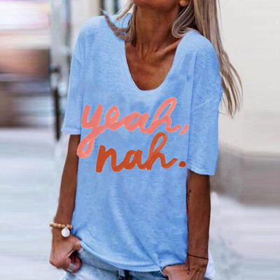

Starmoon Women Summer Letters Short Sleeve T-Shirt Casual Tunic Shirt Tops Blouse