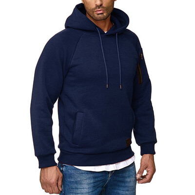 

Toponeto Mens Casual Solid Color Long Sleeve Zipper Hoodies Pockets Top Sweatshirt