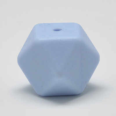 

Food Grade Environmental Silicone Beads Chewing Beads For Teethers DIY Nursing Necklaces Making Faceted Cube LightBlue 17x17x