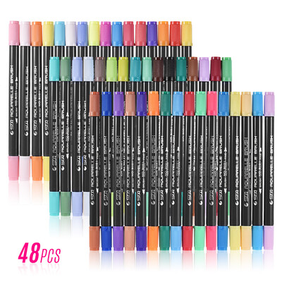 

80 Colors Set Marker Marking Pen Twin Tip Brush Sketch Pens Water Based Ink for Graphic Manga Drawing Designing
