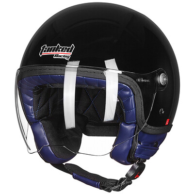 

Tank Tanked Racing Motorcycle Helmet Helmet Electric Vehicle Helmet T583 Four Seasons Universal L Code Black
