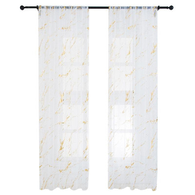 

Sheer Curtains Marble Print Window Screen Curtains for Living Room Window Patio Door 1 Panel 40"x79"