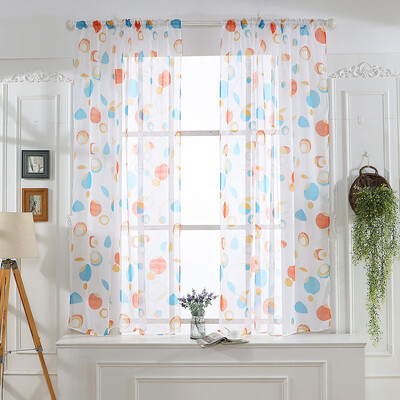 

Toponeto Leaves Sheer Curtain Tulle Window Treatment Voile Drape Valance 1 Panel Fabric