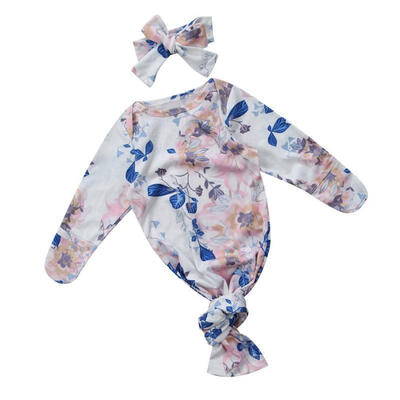 

Soft Newborn Baby Girl Floral Sleeping Bag Cotton Long Sleeve Warm Clothes With Headband