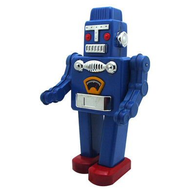 

YIWULATinplate Nostalgic Clockwork Chain Toy Photography Prop Walking Robot MS360
