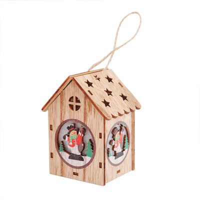 

Festival Led Light Wood House Christmas Tree Decorations For Home Hanging Ornaments Holiday Nice Xmas Gift Navidad Wedding