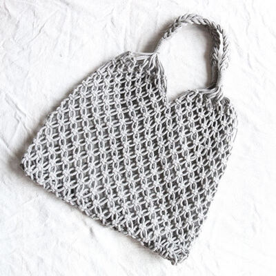 

2019 Large Women Cotton Knitted Tote Solid Summer Style Ladies Beach Handbags Handmade Woven Reusable Shopping Handbags