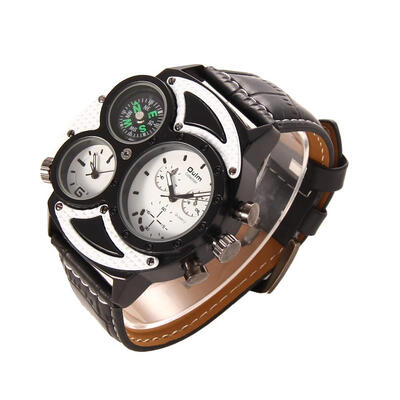 

Oulm Men Dual Movement Quartz Sports Watch Business Analog Watch