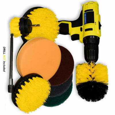 

8pcsSet Electric Drill Brush Scouring Pad Plates Polishing Brushes Attachment
