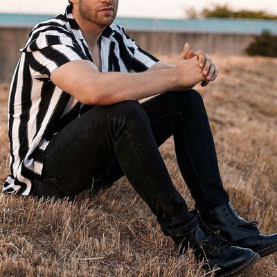 

Mens Summer Casual Striped Short Sleeve Button Down Shirts Tee Tops Blouses