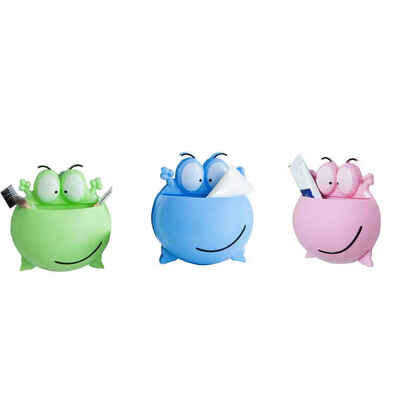 

Wall Sucker Large Eye Frog Plastic Toothbrush Rack Holder Cartoon Home Bathroom Organizer Tools