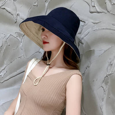 

Sunshade-cap womens summer fish&fu hat large-along solid-color Japanese-style basin cap sun-cap sun-proof