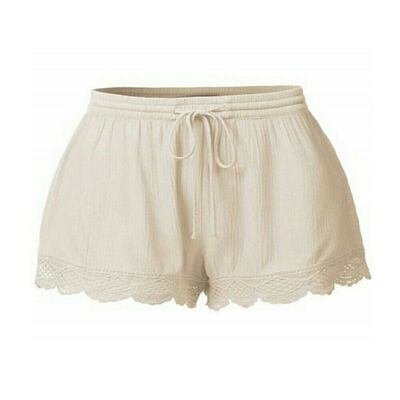 

Summer Beach Shorts Linen Women High Waist Plus Loose Hot Pants Sports Trousers