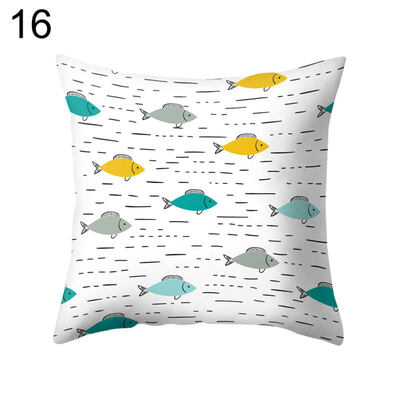 

Fish Arrow Hot Air Balloon Triangle Pillow Case Cushion Cover Sofa Bed Car Decor