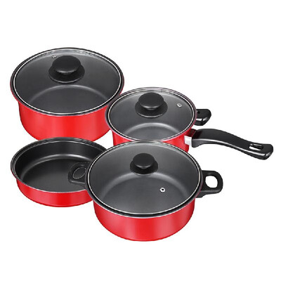 

7PcsSet Portable Cooking Non-stick Pot Frying Pan Kitchen Cookware Kit