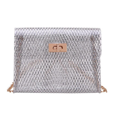 

Creative Shoulder Bag Women Transparent Grid Jelly Bag Chain Messenger Bag