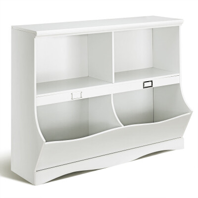 

Children Storage White Bookcase Toy Organizer