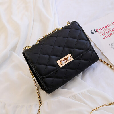 

Ins net red small bag female 2019 new tide wild Messenger bag texture ocean shoulder bag rhombic chain bag