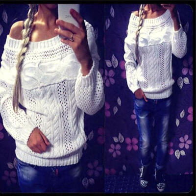 

Women Off Shoulder Slouchy Sweater Sweatshirt Sweater Flowy Sexy Pullover Jumpers