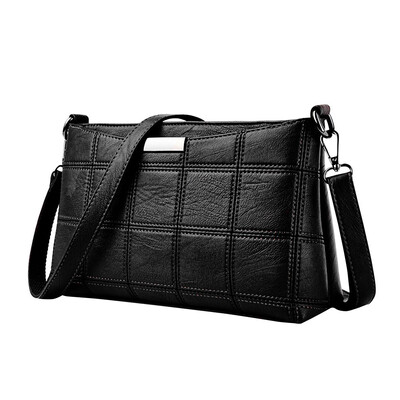 

Tailored Women Handbag Leather Plaid Messenger bag Shoulder Small square package RD
