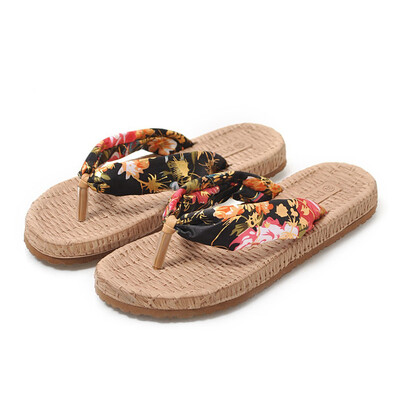 

Rose Womens Ladies Fashion Bohemian Flat Beach Shoes Sandals Flip Flops Slippers