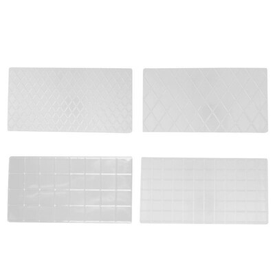 

4pcs Cake Lattice Printing Mold DIY Plastic Transparent Texture Mold Pie Home Baking Decor