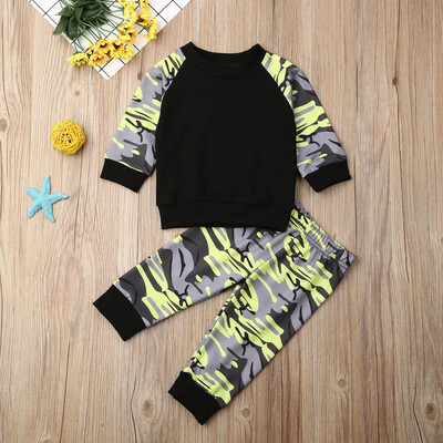 

Newborn Baby Boys Clothes Camouflage Long Sleeve TopsLeggings Pants Outfit