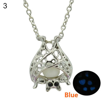 

Fashion Hollow Luminous Bat Shape Pendant Necklace Women Jewelry Present