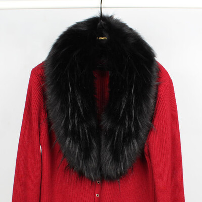 

Luxury Winter Faux Fur Collar Coat Women Scarf Warm Hairy Soft Shawl Hood Fur Decor For Jackets Multi Color Female Fur Scarves