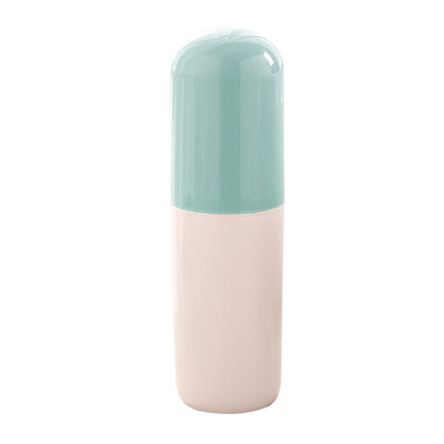 

Bicolor Travel Toothbrush Case Portable Toothbrush Cup Compact Toiletries Container Storage Box with Lid Cover