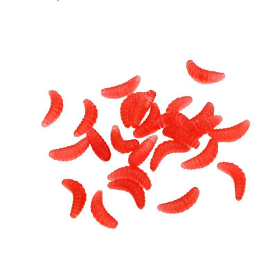 

Lixada 100Pcs 2cm 05g Artificial Soft Fishing Lures Lifelike Simulation Worm Maggot Grub Shape Baits Fishy Smell