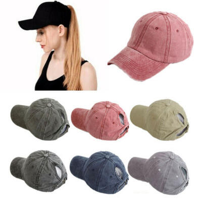 

Women Summer Ponytail Baseball Mesh Cap Snapback Hat Outdoor Sport Topee Caps