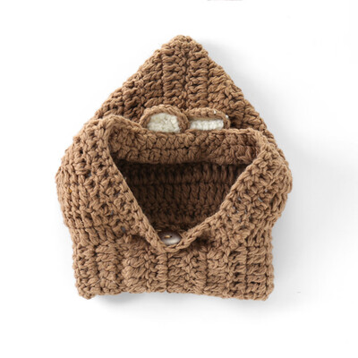 

Kids Children Warm Little Bear Animal Hat Knitted Coif Hood Scarf Cap Beanies for Autumn Winter