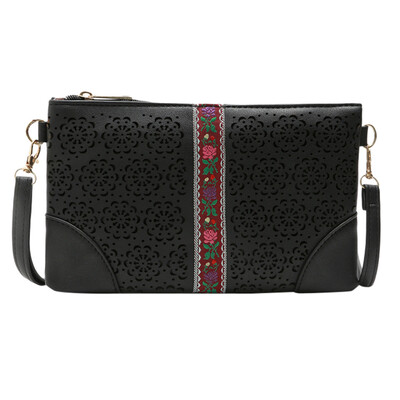 

Tailored Fashion Lady Openwork Embroidery Hand Bag Envelope Shoulder Messenger Bag