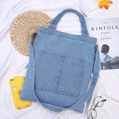 

Bag female new wild Sen college wind single back handbag fashion cowboy tote bag