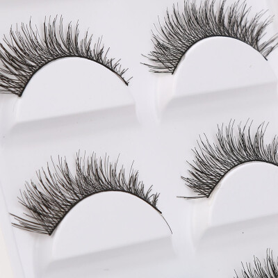 

〖Follure〗5 Pairs Thick Long Cross Party False Eyelashes Black Band Fake Eye Lashes