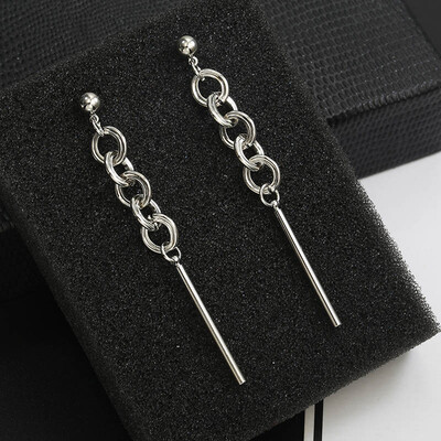 

2018 New Long Earrings For Women Triangle Round Design Geometric Ear Jewelry Punk Style Statement Earrings