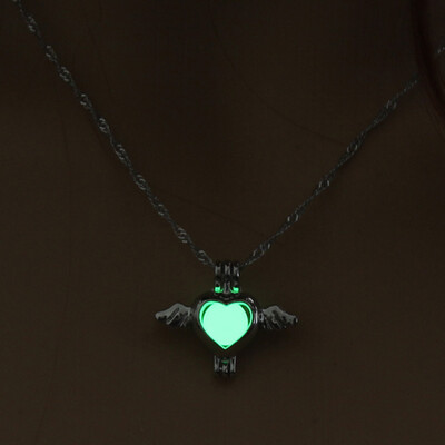 

1PC New Skull Glow In The Dark Chaming Luminous Horse Heart Owl Charm Women Jewelry Fashion Pendant Necklace