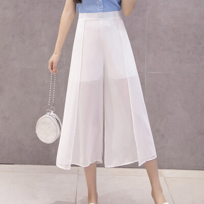 

Tailored Fashion Women Casual Loose Solid Color Trousers Ankle -Length Pant